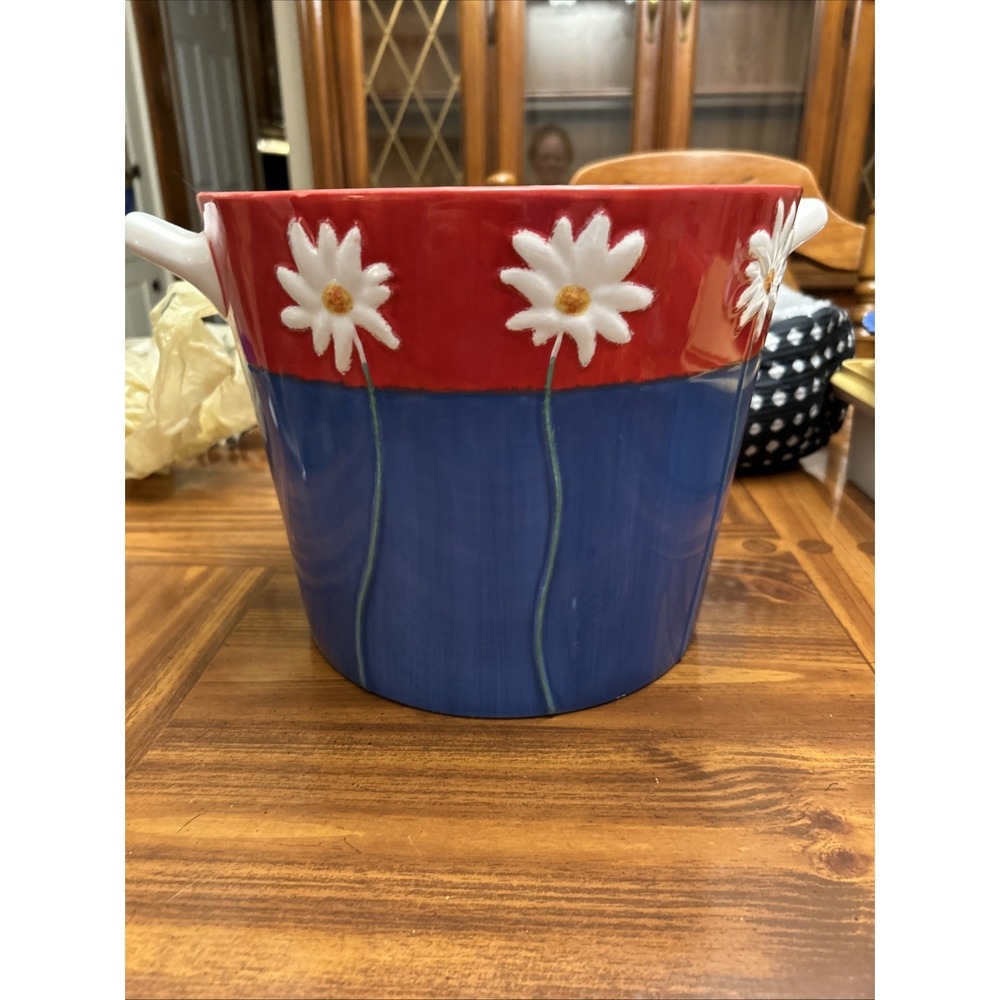 department 56 Yankee Doodle Red White Blue Large Bowl Handles